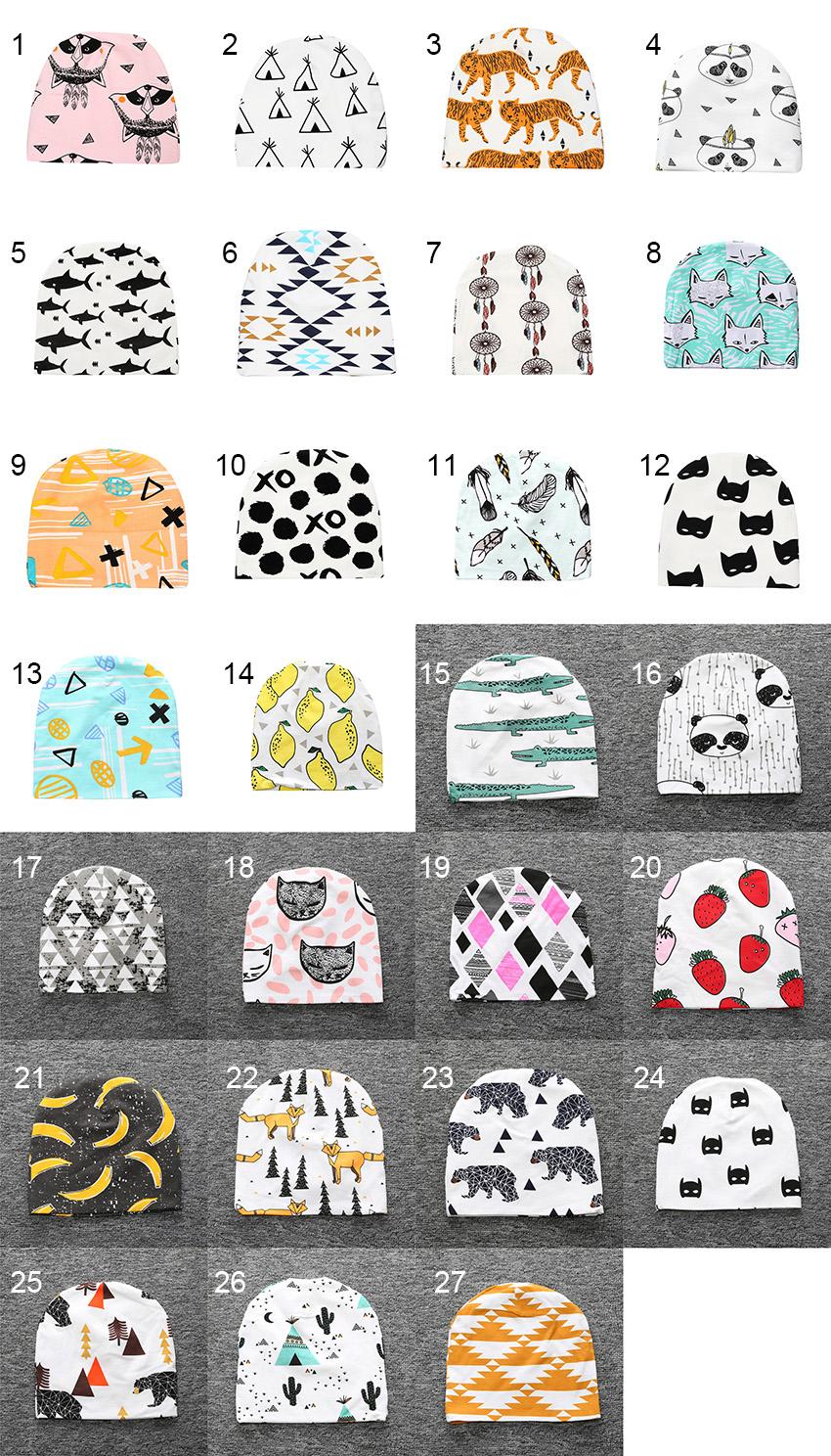 Children's Hats Scarf Suit 27 Designs Spring Autumn Kids Caps Fitted Hat Cartoon Designers Hats Cotton Sombreros Chapeau for Boy Girl 0-3T - Click Image to Close